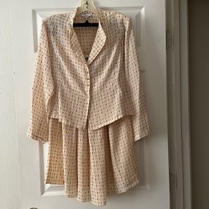 Vintage Calvin Klein Silk 2 Piece Outfit Size 8